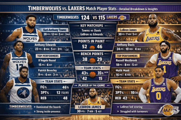 Timberwolves vs Lakers Match Player Stats