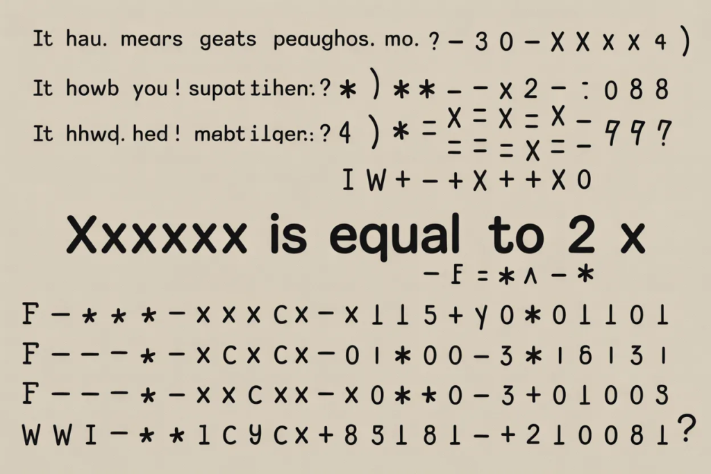 xxxxxx Is Equal to 2x