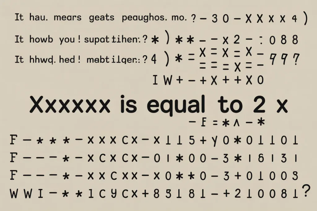 xxxxxx Is Equal to 2x