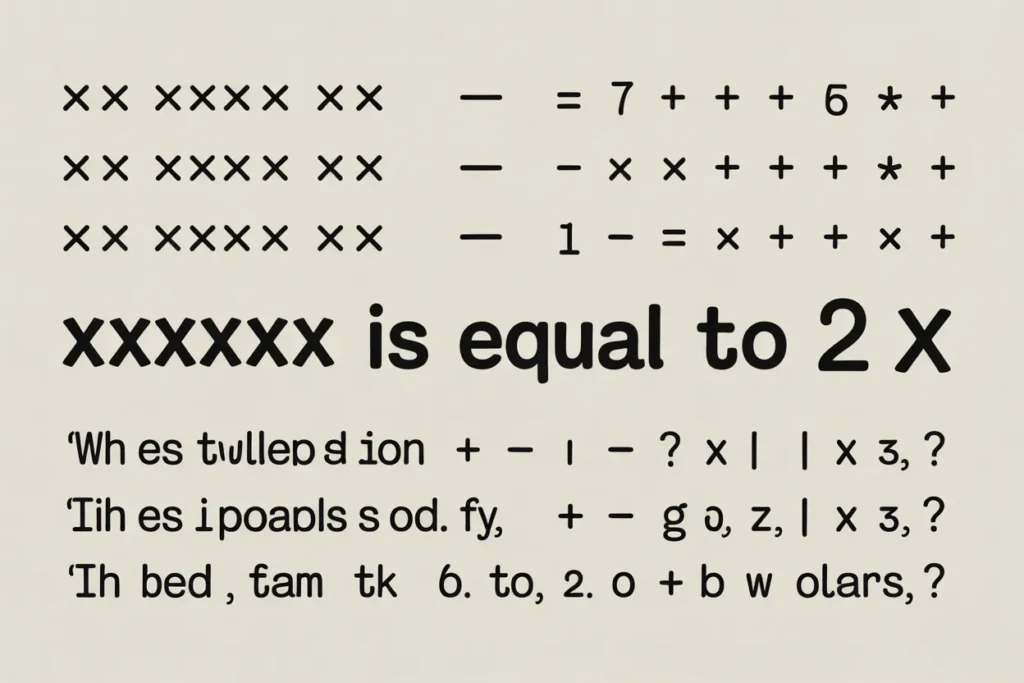 xxxxxx Is Equal to 2x