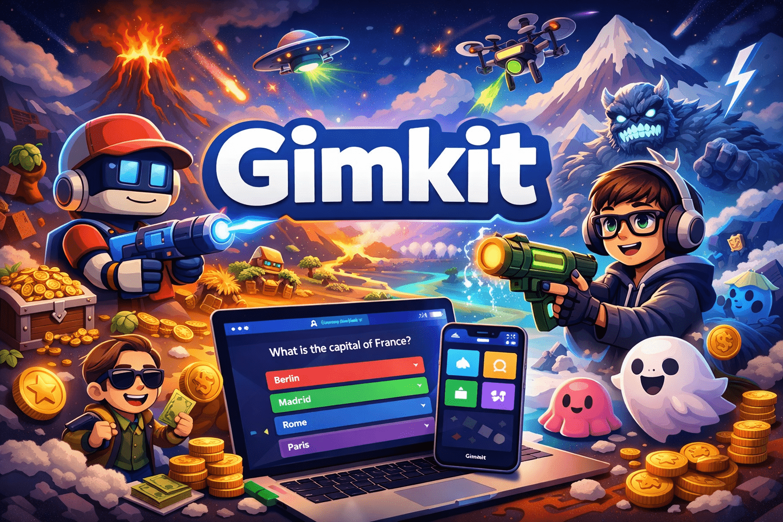 Gimkit learning game style banner