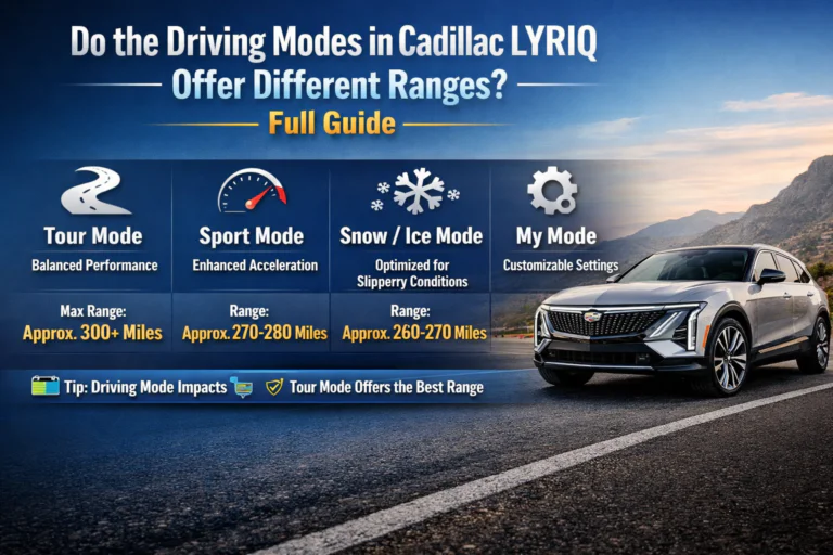 do the driving modes in cadillac lyriq offer different ranges or battery usages?
