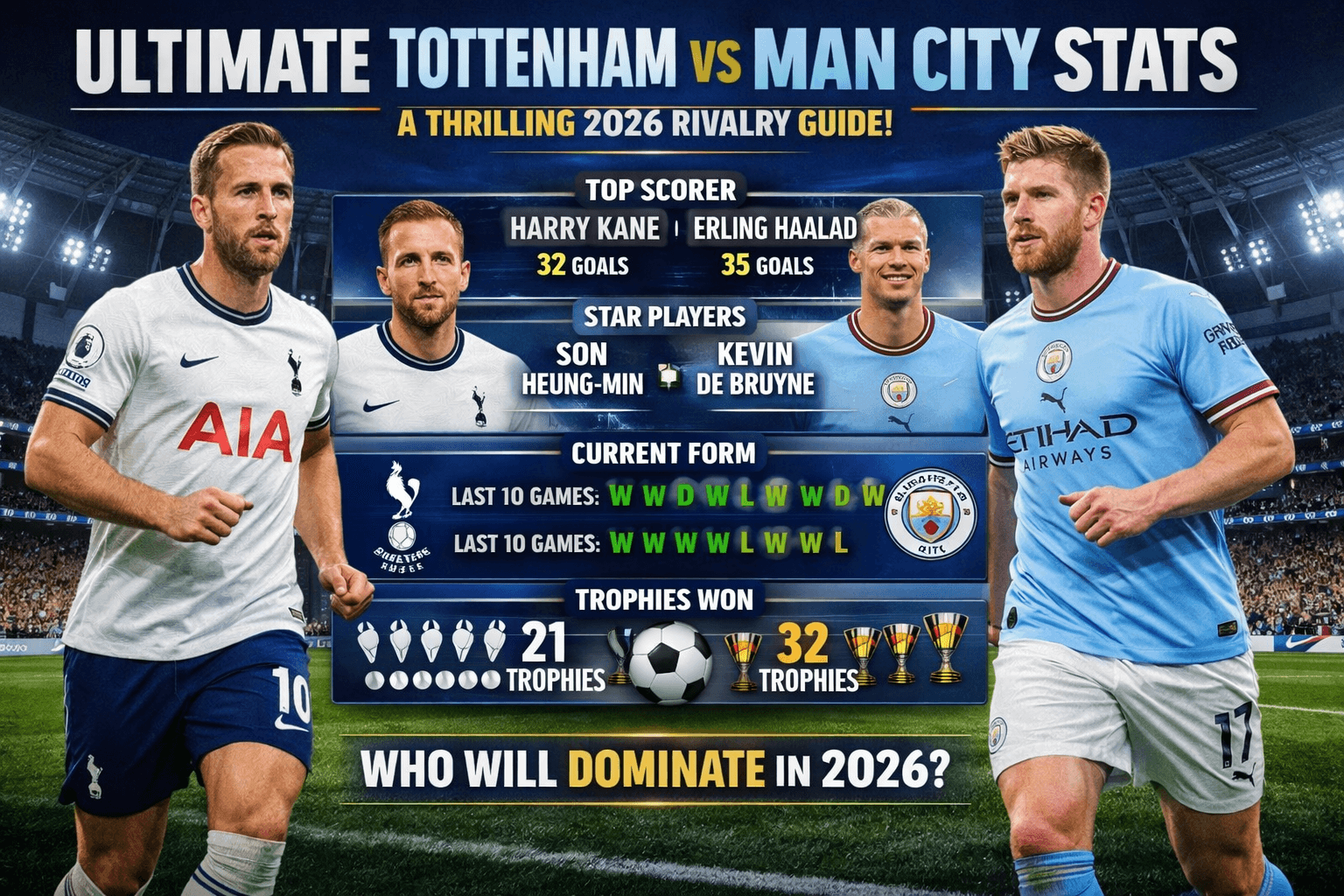 Ultimate Tottenham vs Man City Stats