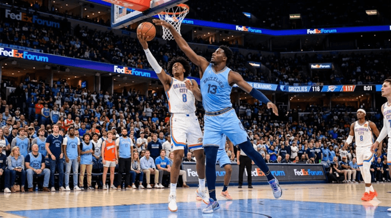 Memphis Grizzlies vs OKC Thunder Match Player Stats