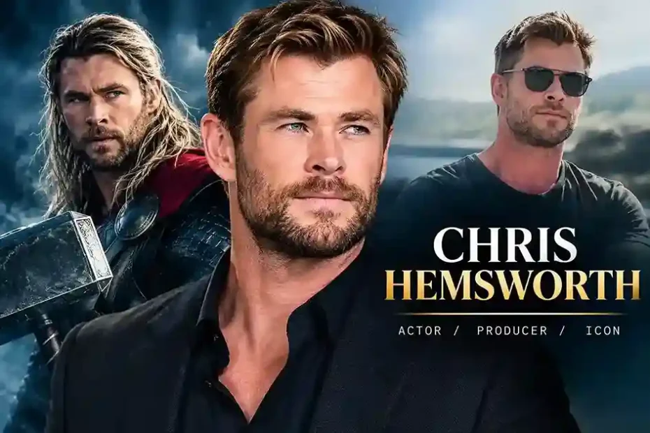 Chris Hemsworth portrait featuring his Hollywood acting career